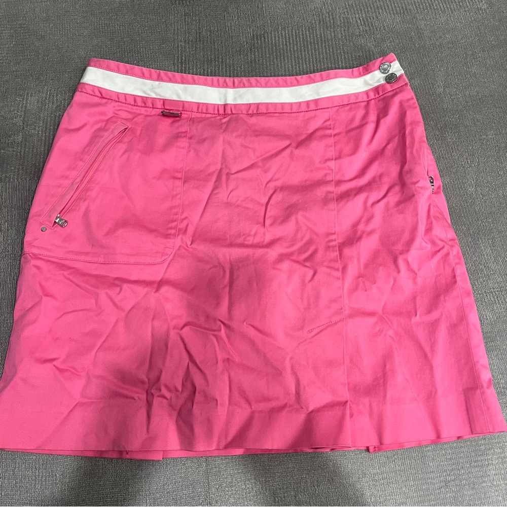 Ralph Lauren Pink Mini Skirt with White Waistband